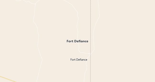 Map of Fort Defiance, AZ