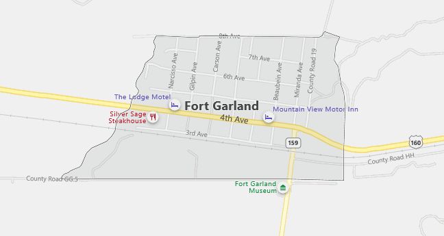 Map of Fort Garland, CO