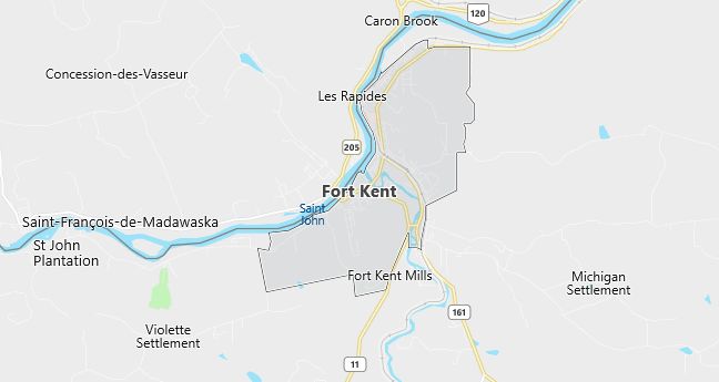 Map of Fort Kent, ME