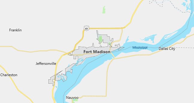 Map of Fort Madison, IA