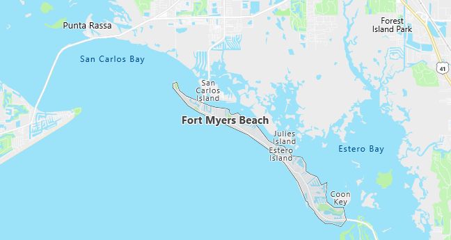 Map of Fort Myers Beach, FL