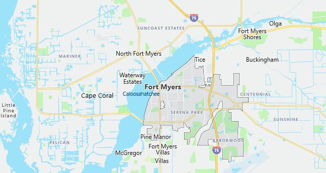 Map of Fort Myers, FL