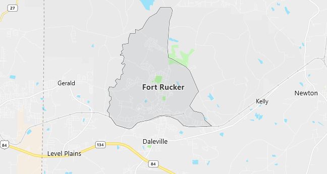 Map of Fort Rucker, AL