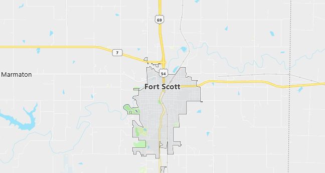 Map of Fort Scott, KS