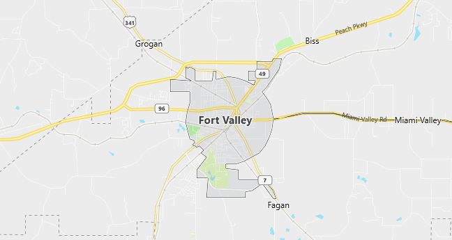 Map of Fort Valley, GA