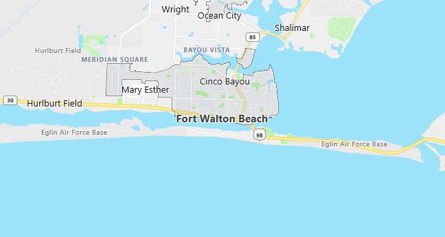 Map of Fort Walton Beach, FL