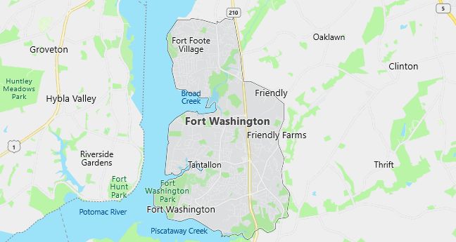 Map of Fort Washington, MD