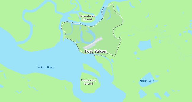 Map of Fort Yukon, AK