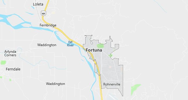 Map of Fortuna, CA