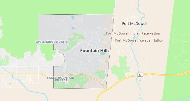 Map of Fountain Hills, AZ