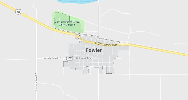 Map of Fowler, CO