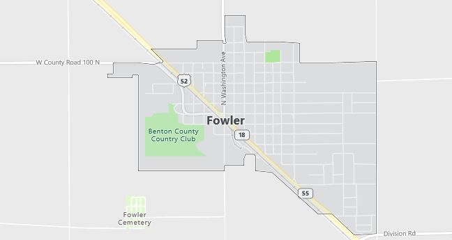 Map of Fowler, IN