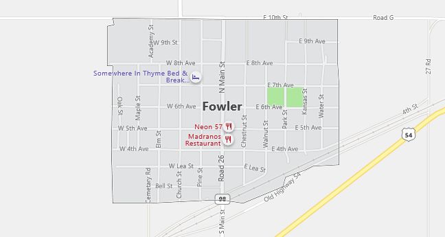 Map of Fowler, KS