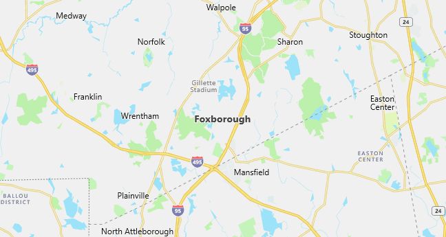 Map of Foxboro, MA