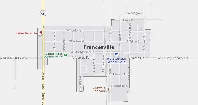 Map of Francesville, IN