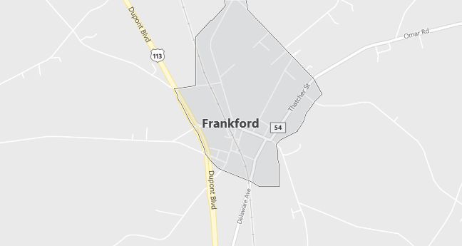 Map of Frankford, DE