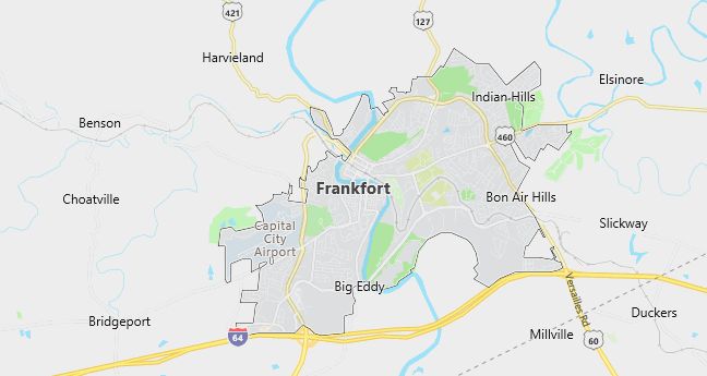 Map of Frankfort, KY