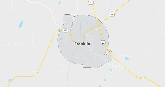 Map of Franklin, GA