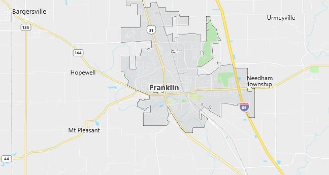 Map of Franklin, IN