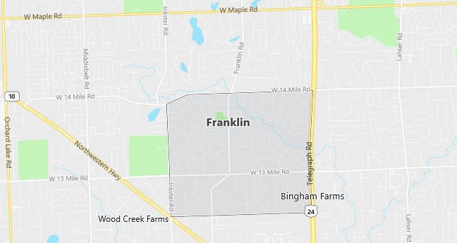 Map of Franklin, MI