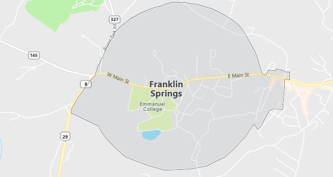 Map of Franklin Springs, GA