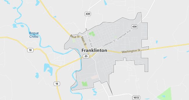 Map of Franklinton, LA