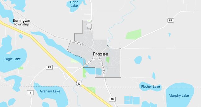 Map of Frazee, MN