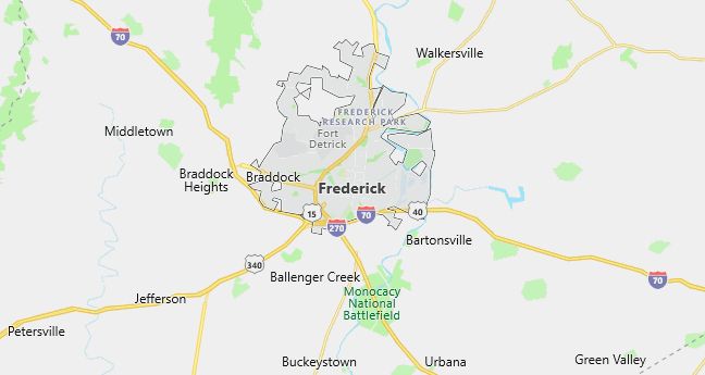 Map of Frederick, MD