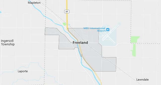 Map of Freeland, MI