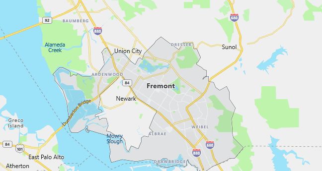 Map of Fremont, CA