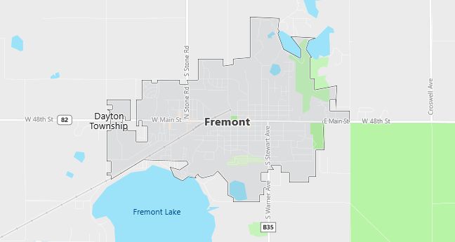 Map of Fremont, MI