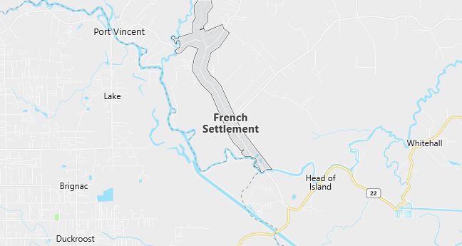 Map of French Settlement, LA