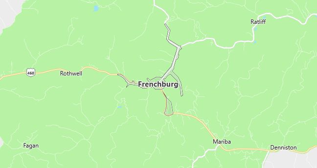 Map of Frenchburg, KY