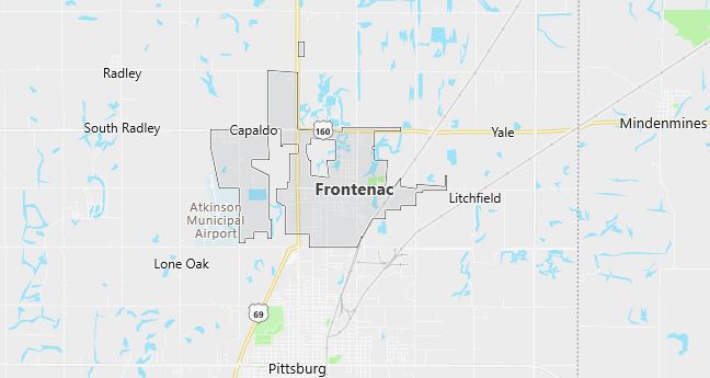 Map of Frontenac, KS