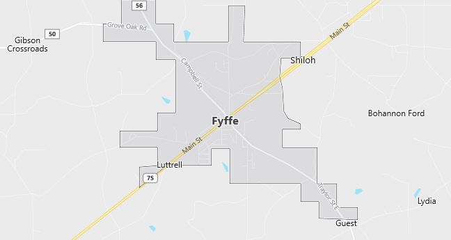 Map of Fyffe, AL