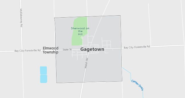 Map of Gagetown, MI