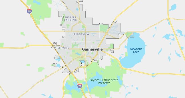 Map of Gainesville, FL