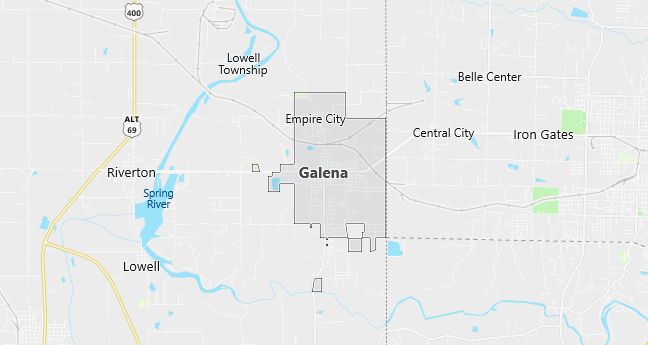 Map of Galena, KS