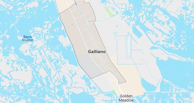 Map of Galliano, LA