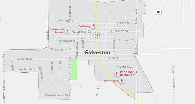 Map of Galveston, IN