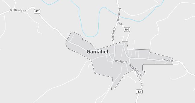 Map of Gamaliel, KY