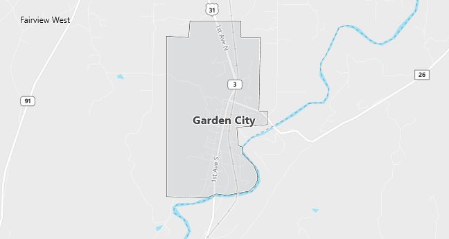 Map of Garden City, AL