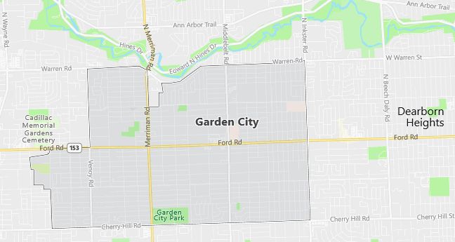 Map of Garden City, MI