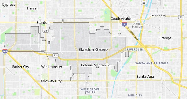 Map of Garden Grove, CA