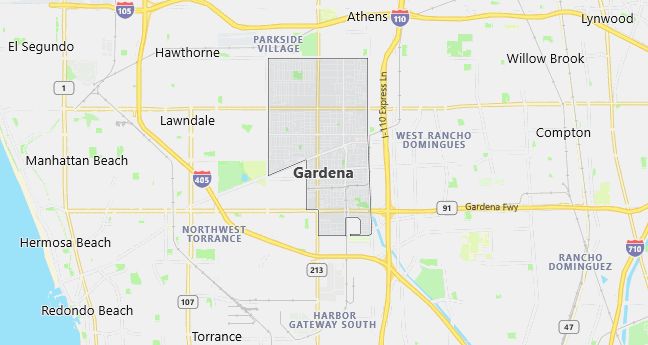 Map of Gardena, CA