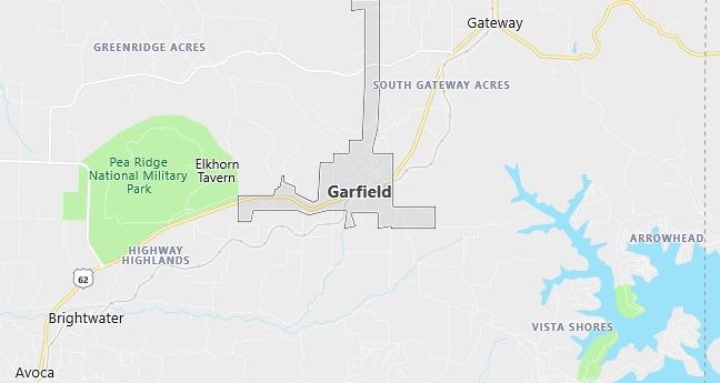 Map of Garfield, AR