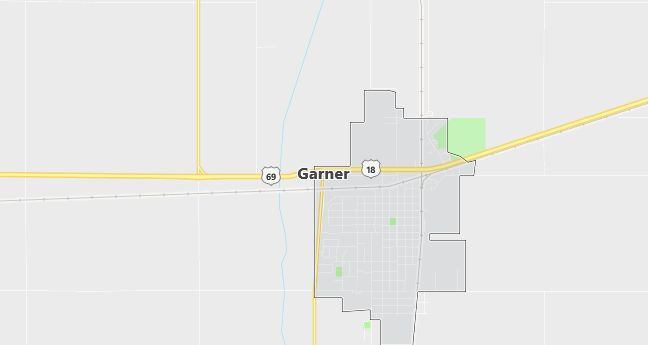 Map of Garner, IA