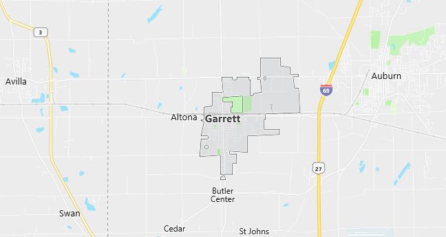 Map of Garrett, IN