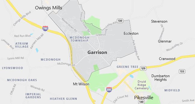 Map of Garrison, MD