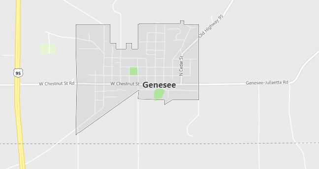 Map of Genesee, ID